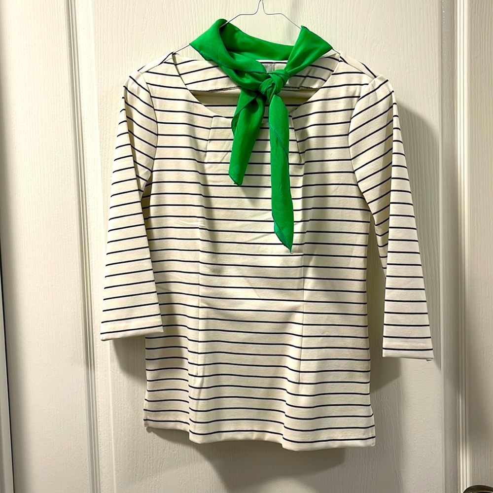 Nautical top. Breton. Size 2. WHBM. EUC. Ivory & black.